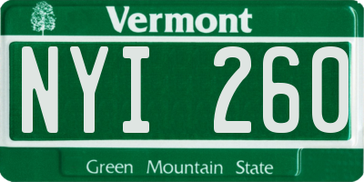 VT license plate NYI260