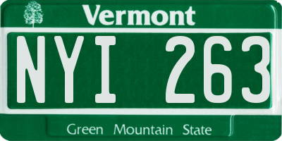 VT license plate NYI263