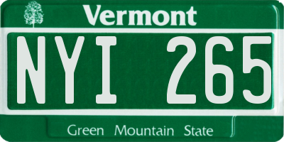 VT license plate NYI265