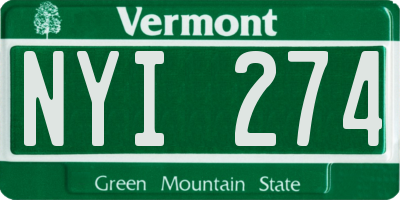 VT license plate NYI274