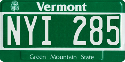 VT license plate NYI285