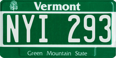 VT license plate NYI293