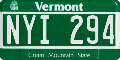 VT license plate NYI294