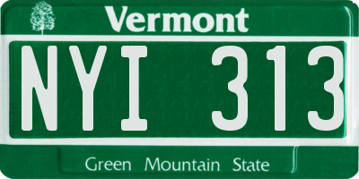 VT license plate NYI313