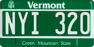 VT license plate NYI320
