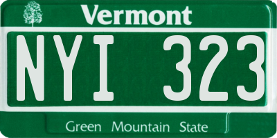 VT license plate NYI323
