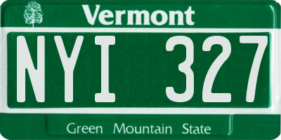 VT license plate NYI327