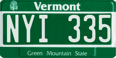 VT license plate NYI335