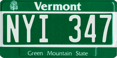 VT license plate NYI347