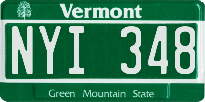 VT license plate NYI348
