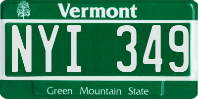 VT license plate NYI349