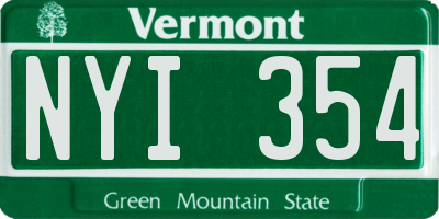 VT license plate NYI354