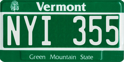 VT license plate NYI355