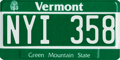VT license plate NYI358