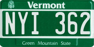 VT license plate NYI362