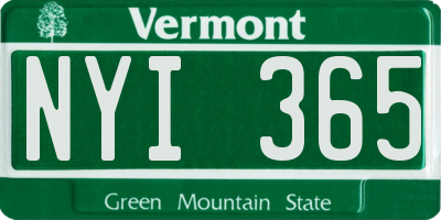 VT license plate NYI365