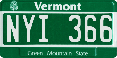 VT license plate NYI366