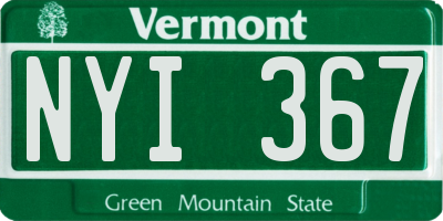 VT license plate NYI367