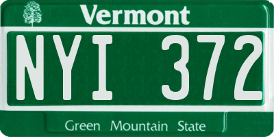 VT license plate NYI372