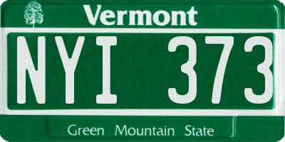 VT license plate NYI373