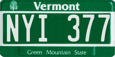 VT license plate NYI377