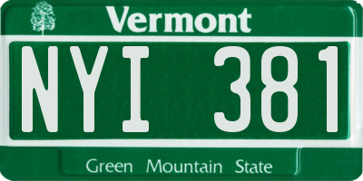 VT license plate NYI381