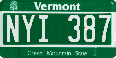 VT license plate NYI387