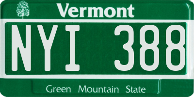 VT license plate NYI388