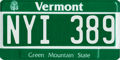VT license plate NYI389