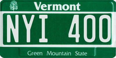 VT license plate NYI400