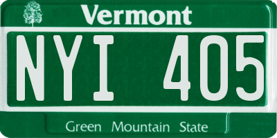 VT license plate NYI405
