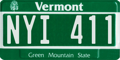 VT license plate NYI411