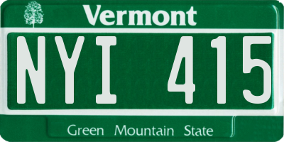 VT license plate NYI415