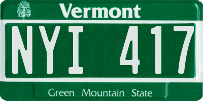 VT license plate NYI417