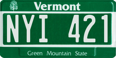 VT license plate NYI421