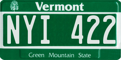 VT license plate NYI422