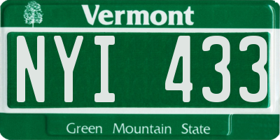 VT license plate NYI433