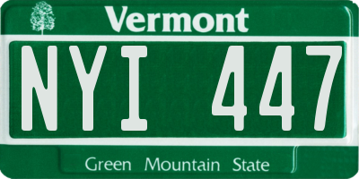 VT license plate NYI447