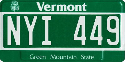 VT license plate NYI449