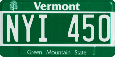 VT license plate NYI450