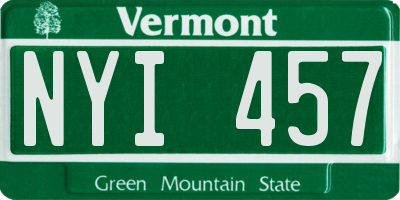 VT license plate NYI457