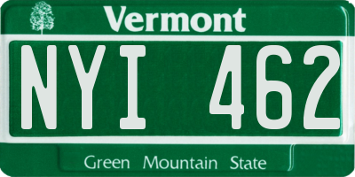 VT license plate NYI462