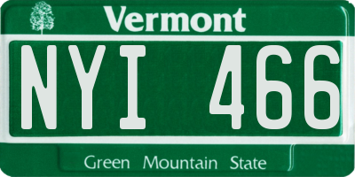 VT license plate NYI466