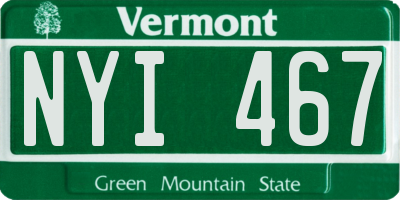 VT license plate NYI467