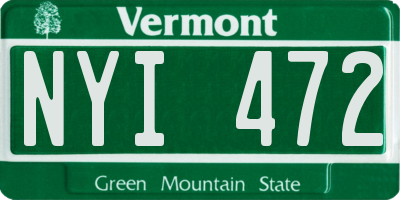 VT license plate NYI472