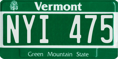 VT license plate NYI475