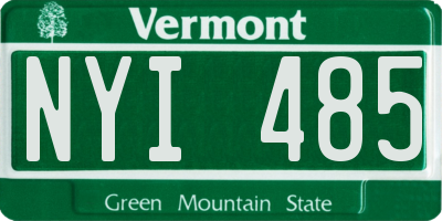 VT license plate NYI485