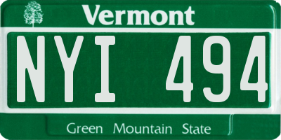 VT license plate NYI494