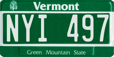 VT license plate NYI497