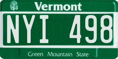 VT license plate NYI498